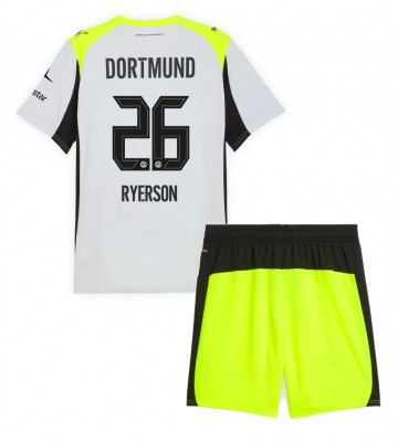 Borussia Dortmund Julian Ryerson #26 Replica Away Stadium Kit for Kids 2025-26 Short Sleeve (+ pants)
